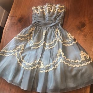 Betsey Johnson Steel Blue 50’s Style Party Dress